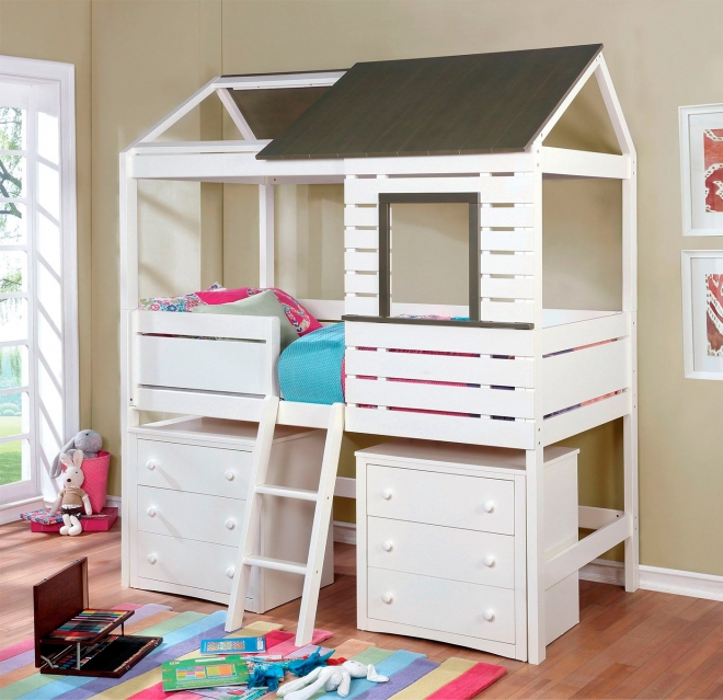 Кровать-чердак домик для детей