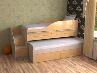 Модель кровати-чердака Дуэт 8 в светлых тонах