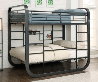 Металлическая двухъярусная кровать для взрослых