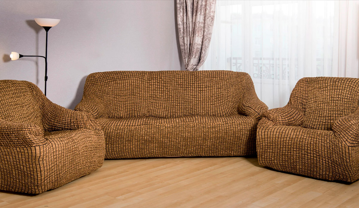 Еврочехлы на диван и кресла без подлокотников