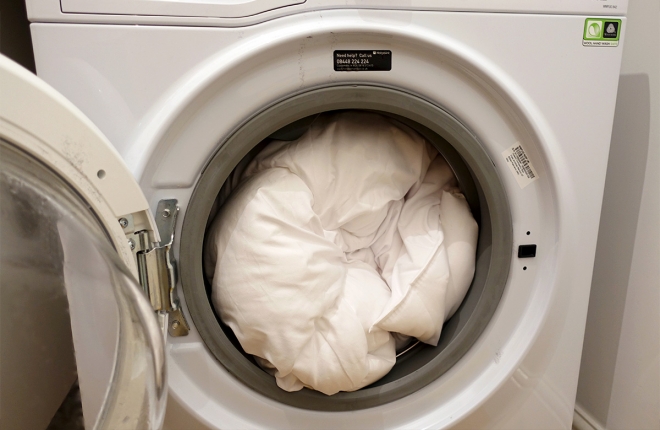 Шелковое одеяло в стиральной машине