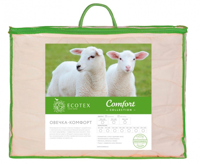 Одеяло Ecotex овечка комфорт всесезонное