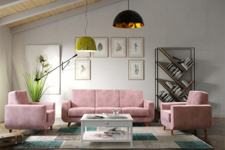 Розовый диванчик с креслами